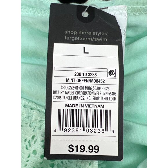 Mossimo Womens Mint Green Lace Cheeky Swim Bottoms Size L - Picture 4 of 7